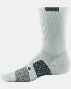 Knit material with ultra-fast drying ArmourDry® yarns to keep your feet light, dry & cool|Sweat-activated, two-way grip ArmourGrip® yarns in forefoot prevent foot slippage in socks & shoes|ArmourDry® yarns help disperse moisture allowing sweat to evaporate quickly|Dynamic cushioned arch support reduces foot fatigue|Odor control technology reduces odor in the sock|Mesh ventilation zones on top of foot for breathability|Max cushioning in toe, forefoot & heel for added protection where you need it Military Tactical Boots, One Piece & Sets, Socks Shoes, Cold Weather Gear, Gray Matters, Shirts For Leggings, Boys Accessories, Stephen Curry, Unisex Shoes