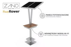 a solar powered pole with instructions on how to install the stand and where to put it