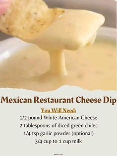 the mexican restaurant cheese dip recipe is ready to be eaten by your family and friends