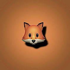 a red fox head on an orange background