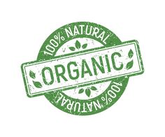 an organic stamp with the text 100 % natural