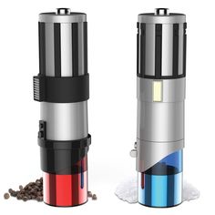 PRICES MAY VARY. LUXURIOUS LOOKING: These elegant & sleek Lightsaber grinders are a stylish addition to your kitchen and dinner table. CONVENIENT ONE HAND OPERATION: Incredibly easy to use with the touch of a button. Easy to fill and clean, too! FUNCTIONAL AND ADJUSTABLE: This mill has a light on the bottom to make it easier to add just the right amount of seasoning to your dish. You can easily adjust the coarseness for the perfect grind. Bottom cap prevents leakage and locks out moisture, keepi Disney Gifts For Adults, Decoracion Star Wars, Star Wars Kitchen, Peter Mayhew, Star Wars Lightsaber, Salt And Pepper Mills, Star Wars Light Saber, Salt And Pepper Grinders, Mark Hamill