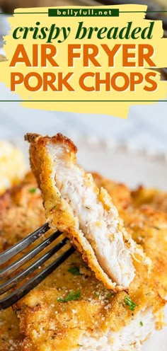 (Crispy Breaded} Air Fryer Pork Chops, air fryer recipes, pork recipes Things To Make In The Deep Fryer, Cheap Air Fryer Recipes, Cheap Air Fryer, Cook Pork Chops, Air Fry Pork Chops, Fried Pork Chop Recipes, Air Fryer Recipes For Beginners, Air Fryer Pork, Breaded Pork Chops