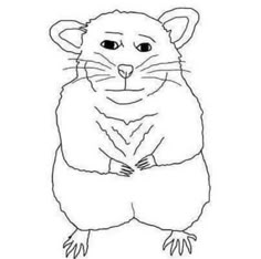 a drawing of a rat with its front legs crossed