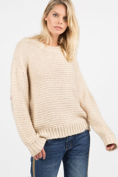 Basic ribbed pullover sweater with multi-colored floral elbow patch  Ivy and Pearl Boutique Beige S Half Cardigan, Taupe Sweater, Waffle Sweater, Dolman Sleeve Sweater, Boho Sweater, Elbow Patch, Solid Sweaters, Waffle Knit Sweater, Hem Sweater