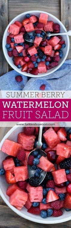 watermelon fruit salad with blueberries and strawberries