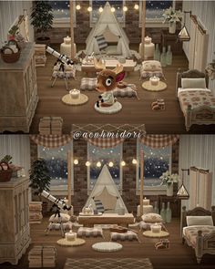 this is an image of a living room in the style of christmas time with deer decorations