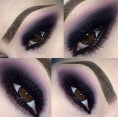 Dramatic purple Smokey eye Black Smokey Eye Makeup, Dramatic Smokey Eye, Dark Makeup Looks, Black Eye Makeup, Dark Eye Makeup, Wedding Eye Makeup