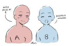 two people with different facial expressions, one is blue and the other has pink hair