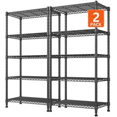 three pack shelving unit with two orange sign on the top and one black shelf