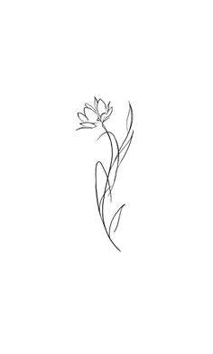 a black and white drawing of a flower