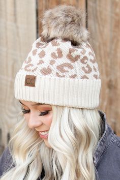 CC Leopard Print Beanie. Leopard Beanie, Leopard Print Beanie, Cc Beanie, Knitting Accessories, Mitten Gloves, Cute Hairstyles, Leopard Print, Winter Hats, My Style