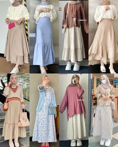 Everyday Outfits Summer Hijab, Hijabi Inspired Outfits, Hijab Dress Outfit Casual, Outfit Muslimah Ideas, Aesthetic Muslimah Outfit, Hijab Fits Aesthetic, University Outfit Ideas Summer Hijab, Hijabi Outfit With Skirt, Cute Modest Hijabi Outfits