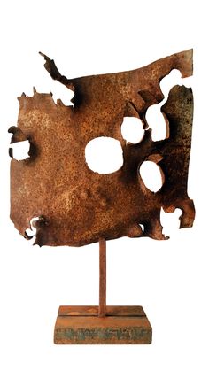 Rusted metal melded into an abstract form. Organic Metal Sculpture, Rust Sculpture, Site Specific Sculpture, Southern Aesthetic, Sean Anderson, Bronze Sculpture Contemporary, Brutalist Metal Sculpture, Sustainable Art, Design Career