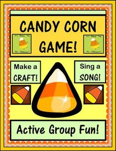 a candy corn game with words and pictures