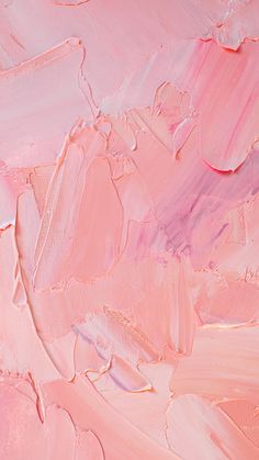 an abstract painting with pink and white colors