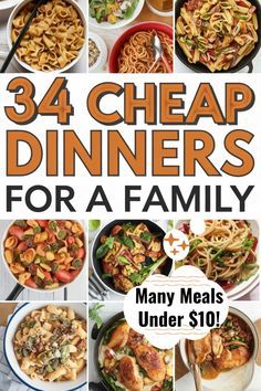 the cover of 34 cheap dinners for a family