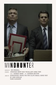 two men in suits and ties standing next to each other with the caption mindhunter