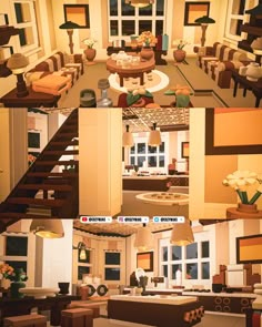 this is an image of a living room and dining room in the same house,