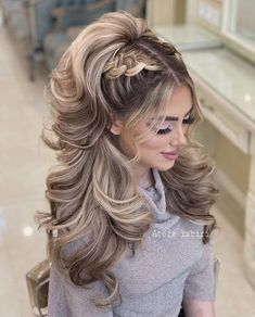 Hair Styling Ideas, Long Bridal Hair, Pageant Hair, Mother Of The Bride Hair, Bridal Hair Inspiration, Beautiful Braided Hair, Simple Wedding Hairstyles, Birthday Hair, Long Hair Wedding Styles