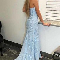 SheRose on Storenvy Blue Lace Prom Dress, Prom Dresses Long Blue, Prom Dresses 2022, Light Blue Prom Dress, Prom Dress Inspo, Dresses Short Prom, Prom Dresses Long Lace, Formal Ball Gown, 2020 Prom Dresses