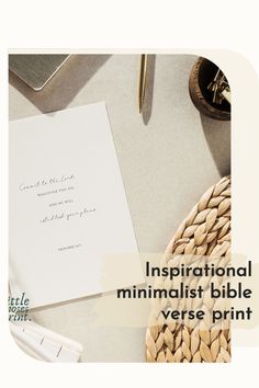 an image of a note with the words inspirational minimalist bible verse print on it