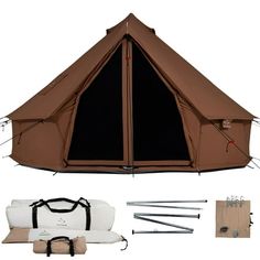 an image of a tent set up with accessories