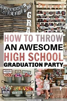 an awesome high school graduation party with balloons and decorations