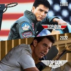 two different pictures with the same caption for each movie and one has an image of tom cruise