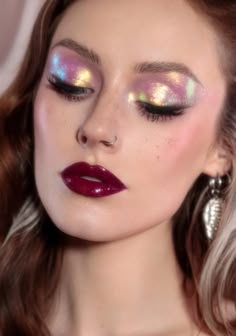 Coloured Eyeshadow, Birthday Hairstyle, Glitter Highlighter, Artsy Makeup, Lovely Makeup, Glitter Highlight, Opal Moonstone, Loose Pigments