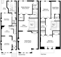 the floor plan for two story townhouses