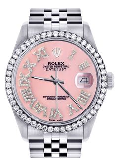 Womens Rolex Datejust Watch 16200 | 36Mm | Light Pink Roman Numeral Dial | Jubilee Band Designer Watches Women, Rolex Datejust Men, Mens Rolex, Rolex Oyster Perpetual Date, Rolex Watches Women, Rolex Women, Gold Rolex, Latest Watches