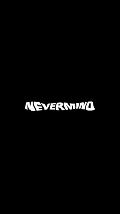 the nevernino logo is shown in black and white, against a dark background