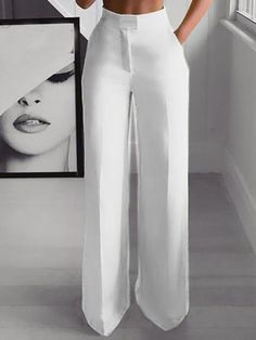 One-shoulder Crop Top & Mopping Pants Two-piece Suit Gown Styles, Cropped Jumpsuit, Elegante Casual, Classy Work Outfits, Cropped Tops, Casual Jumpsuit, White Party, Shoulder Crop Top