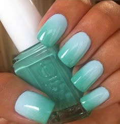 Mint Green Ombre Nails. Mint Ideas, Ombre Nail Art Designs, Mint Nails, Unghie Sfumate, Green Nail, Ideas Nails, Nail Nail