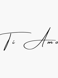 the word t i amore written in cursive handwriting