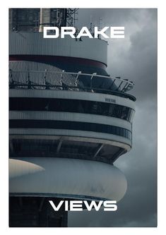 an advertisement with the words,'drake views'in front of a large building