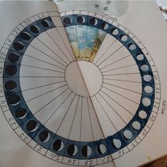 a paper with a drawing of a circle on it and some circles in the middle