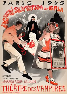 an advertisement for the theatre desampires in paris