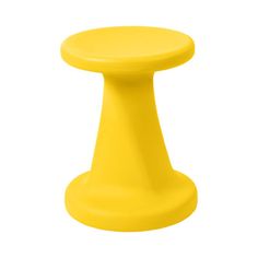 a yellow plastic stool on a white background