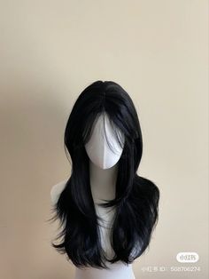 Black Hair Claims For Dr, Layered Hair Styles For Long Hair, Layered Haircut For Volume, Black Haircolour Ideas, Long Hair Inspo Black, Layered Back Hair, Hush Cut No Bangs, Douyin Hairstyle Long Hair, Wolf Cut Tied Up Hair