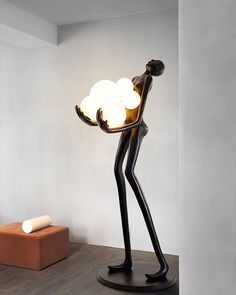 a lamp that is on top of a table