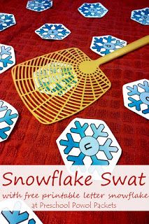 snowflake swats with free printable letter sounds at preschool powol packets