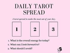 the daily tarot spread is shown in black and white, with numbers on it