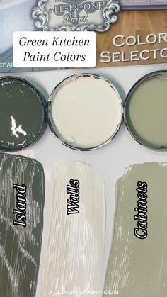 some paint colors that are green and white