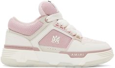 Find AMIRI Pink Ma-1 Sneakers on Editorialist. Low-top paneled buffed nappa leather, suede, and mesh sneakers in pink. · Perforated detailing at toe · Lace-up closure · Logo patch at padded tongue · Padded collar · Logo hardware at outer side · Logo embossed at heel counter · Terrycloth lining · Foam rubber midsole · Treaded rubber sole Supplier color: Pink nappa Pretty Shoes Sneakers, Mesh Sneakers, Pretty Shoes, Lookbook Outfits, Jordan Retro, Christmas Wishlist, Terry Cloth, Nappa Leather, Sneaker Head