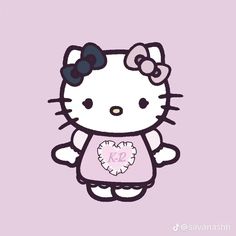 a hello kitty wallpaper with the letter k on it's chest and bow in her hair