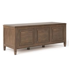 the sideboard is made from wood and has three doors on one side, with two drawers