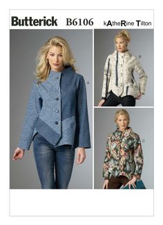 a women's jacket and blouse in two different styles