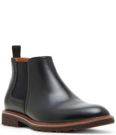 From Steve Madden&#x2C; the Men's Aben Chelsea Boots feature:Hand-burnished leather upperPull-on design with side elastic gore for easy on/offRear pull tabTextile and synthetic liningBreathable microfiber sockRubber outsoleImported. Leather Chelsea Boots, Mens Shoes Boots, On Design, The Men, Dillard's, Casual Boots, Dress With Boots, Chelsea Boots, Steve Madden